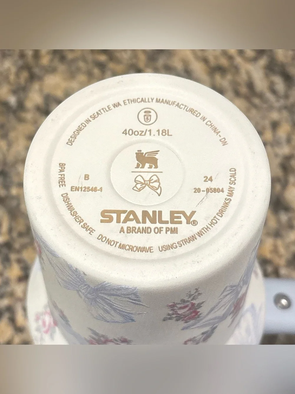 Stanley x Love Shack Fancy Tumbler 40 Oz In Rosa Beaux Blue Excellent Condition - Picture 5 of 10